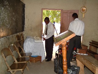 Preparing for worship service